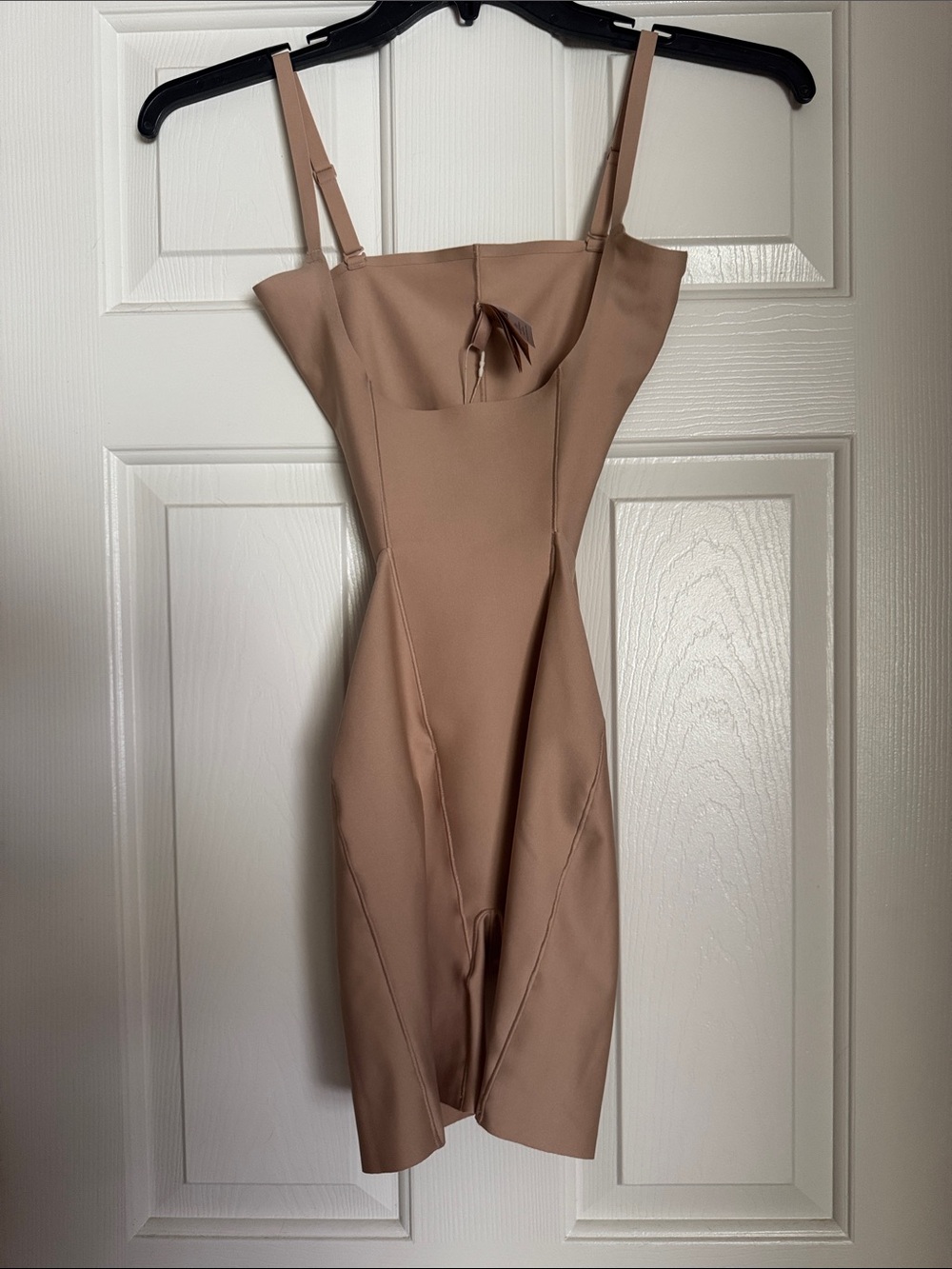 SKIMS Taupe Mini Bodycon Dress with Adjustable Straps